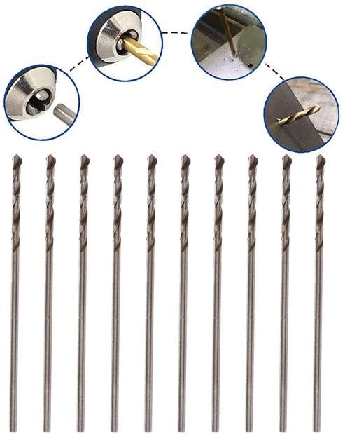 Mtsooning Micro Twist Drill Bit Set, 10PCS 1.5mm HSS Micro Drill Bits for Jewelry, Plastic, Soft Metal