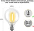 Hobbynors 25Pack G40 Bulbs,Long-Life Lights,0.6W (5W 2700K White,E12 Globe LED & Shatterproof Vintage Design,Outdoor