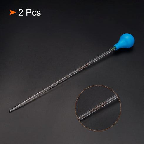 PATIKIL Graduated Dropper Pipettes Kit, 2pcs 0.1ml Borosilicate Glass Pipette with Rubber Cap