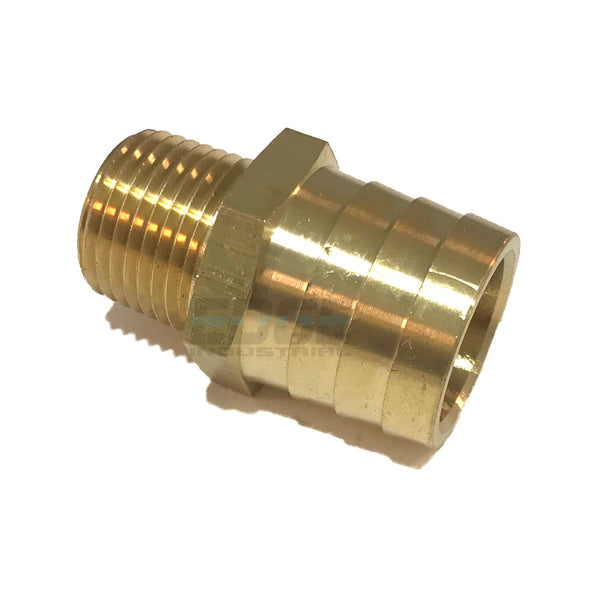 1" Hose ID to 1/2" Male NPT MNPT Straight Brass Fitting for Fuel, AIR, Water, Oil, Gas