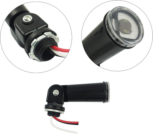 AC 120V Outdoor Photoelectric Sensor Switch, Dusk to Dawn Hard-Wired Light Control with Photocell and Swivel Mount