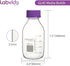 6 pcs 500ml Round Media Storage Bottles with GL45 Screw Cap in Purple, Borosilicate Reagent Bottles