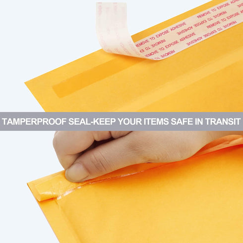 UCGOU Yellow Kraft Bubble Mailers 10.5x16 Inch 25 Pack, Self Sealing Tear Resistant Padded Envelopes for Shipping