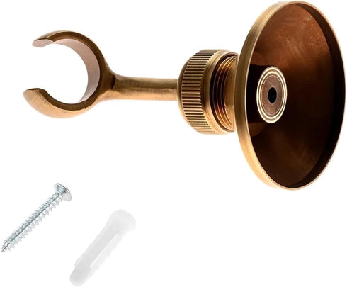dDanke Wall Mounted Adjustable Shower Head Holder with Brass Swivel Base Universal Fit for Handheld Shower (Antique)