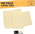 The File King 1/3 Cut File Folders - 100 Pack, Manilla, 8.5 x 11, Assorted 3 Tab Colors, Heavy Duty Office Supplies
