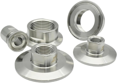 WSKJAFDL 1pcs 1/4-1in 304 50.5mm,3/8 NPT BSP Thread Stainless Steel Sanitary Fittings for Homemade Beer & Dairy