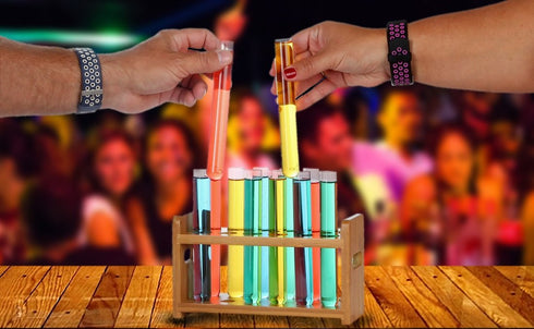 Lily's Home Bamboo Test Tube Vial Holder Rack, 12 Tube Capacity, Made from Bamboo with Built-in Handle (Rack Only)