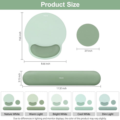 Set, MOSISO Wrist Rest Support for Mouse Pad&Keyboard Circle Curved Ergonomic Mousepad&Coaster Non-Slip Base