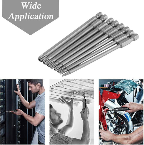 Mesee 8Pcs Magnetic Torx Head Screwdriver Bits, T8-T40 S2 Steel Star Bit Set for Woodworking Home Repair