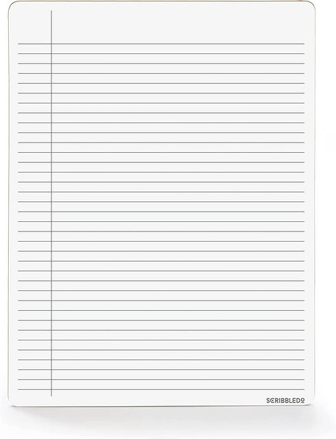 Scribbledo 2 Pack Dry Erase Notebook, College Ruled Lined Board 9"x12" with Reusable Writing Pad
