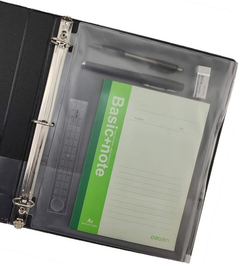 YoeeJob 60 Packs Binder Pockets for 3 Ring, Plastic Clear Zipper Binder Inserts, Bulk for Office, School