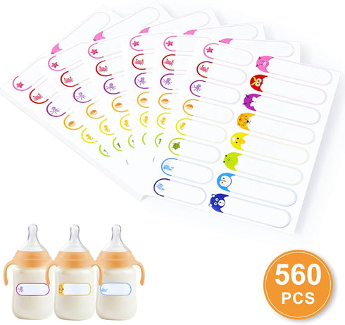 VisgDesg 560PCS Labels for Kids Stuff Daycare, Waterproof Baby Bottle Labels, Name Label,