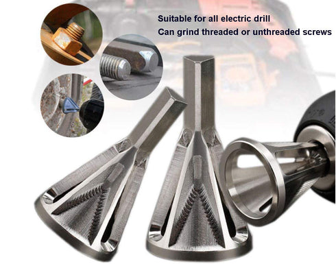 2 PCS HSS Deburring External Chamfer Tools for Drill Bit, Remove Burrs, Fits Size 8-32 Bolts (Silver)
