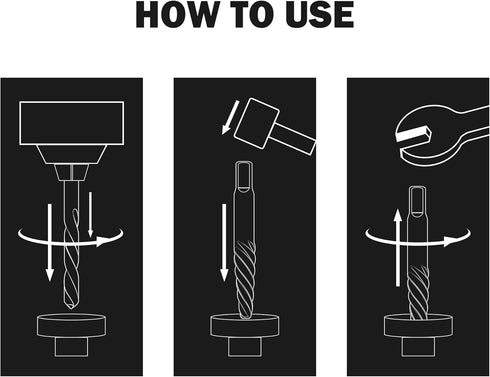 10-Piece Screw Extractor and Left Hand Drill Bit Set, Bolt Extractors for Removing Broken Studs, Bolts, Socket Screws,
