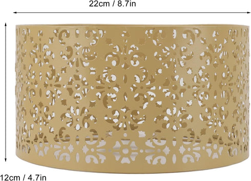 SPYMINNPOO E27 E14 8.7x4.7in Metal Exquisite Hollow Out Decorative Lamp Shade Soft Light for Chandeliers, Floor Lamps