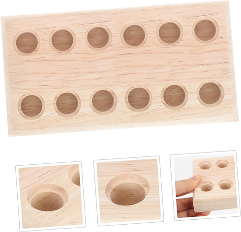 12holes OSALADI Wooden Pliers Organizer Rack Tool Storage Holder for Easy Access Compact Design for Workbench and Salon
