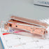Clear Acrylic Stapler, Rose Gold Desktop Stapler, Cute Mini Staplers for No.10 Staples Refill, Heavy Duty