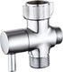 Brass T Adapter with Shut-off Valve, 3-way Tee Connector 7/8" x 7/8" x G1/2, Leak-Free Chrome Metal T Valve