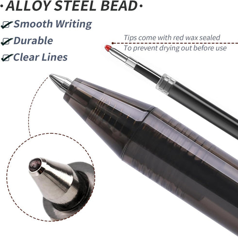 Black Gel Pens Bulk, Fine Point Smooth Writing, 0.7mm Gel Ink, Retractable Rollerball Pens, 60 Pack