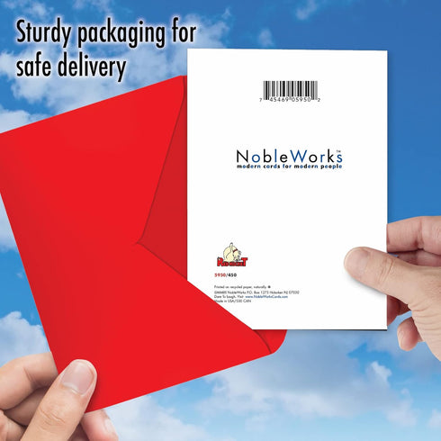 NobleWorks Funny Christmas Greeting Card, 5 x 7 Inch Envelope, Merry Christmas Holiday, 1 Card