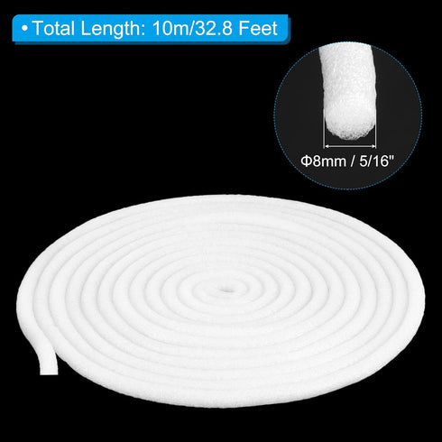 PATIKIL 5/16 Inch x 32.8 Feet Backer Rod for Gaps and Joints, Foam Rope Caulk Crack Joint Filler Roll Seal Weather Strip for Home Construction Car, White