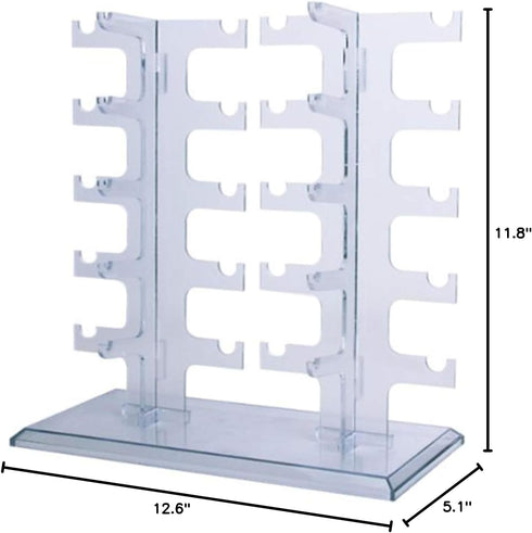 JoySee Acrylic Sunglasses Organizer, Eyeglasses Rack Display Holders, Water Clear Transparent