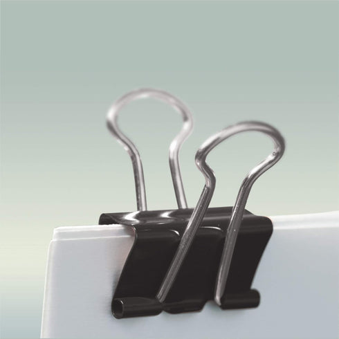Rubex Large Black Binder Clips, Jumbo 1.6 Inch Paper Binder Clips, 24 Count Big Metal Paper Clamps for Office