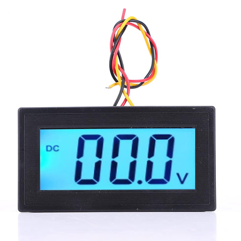 LCD DC Voltmeter,YB5135D Digital Three Wire Voltage Meter Monitor Voltmeter,LCD Display with Blue Backlight,ABS Waterproof Shell,High Measurement Accuracy (fully sealed DC0-500V)