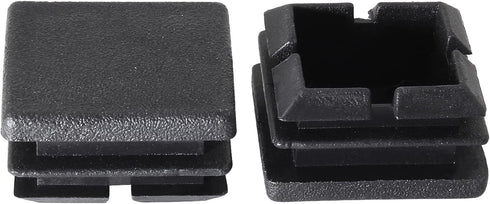 Murtenze 50Pack 1 Inch (25mm) Square Tube End Caps, Black Plastic Square Plugs Tubing Post End Caps for Tubing Chair
