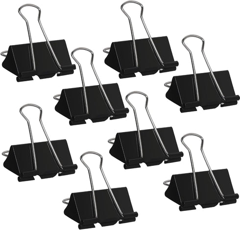 Medium Binder Clips 1.6 Inch (60 Pack), Black Large Paper Clamps for Office and Home Supplies