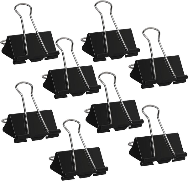 Medium Binder Clips 1.6 Inch (60 Pack), Black Large Paper Clamps for Office and Home Supplies
