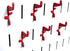 Wall Control Standard Slotted Hook Pack - Slotted Metal Pegboard Hooks for Tool Board - Red