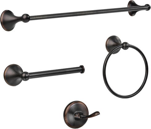 DEGULAS Bathroom Towel Bar Accessories SetOil Rubbed Bronze Bathroom Hardware Set, Includes 24In