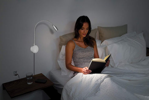 ALLDIO (3W, Plug in Wall Sconce, Wall Mount Book Lights for Reading in Bed, Minimalist LED Bedside Reading Lamp
