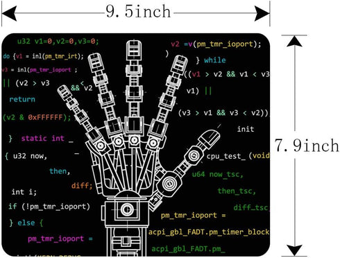 Gaming Mouse Pad: Drawing Model of Robot Arm Robotics Ideas Non-Slip Rubber Pad