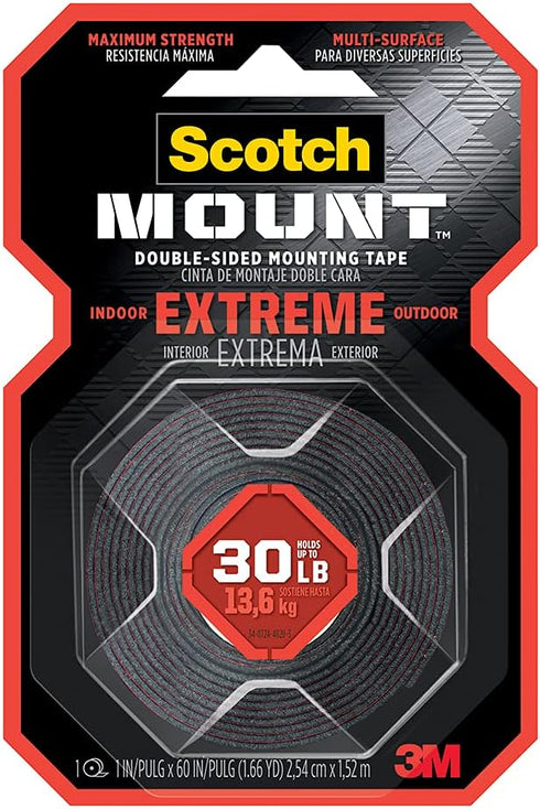 Scotch-Mount Extreme Double-Sided Mounting Tape 414H - 1 in x 60 in