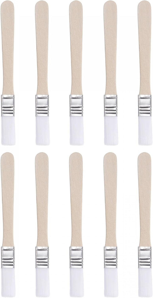 uxcell 10Pcs Small Paint Brush, 0.5" Width Natural Bristle with Wood Handle for Wall, Door, Cabinets, Furniture