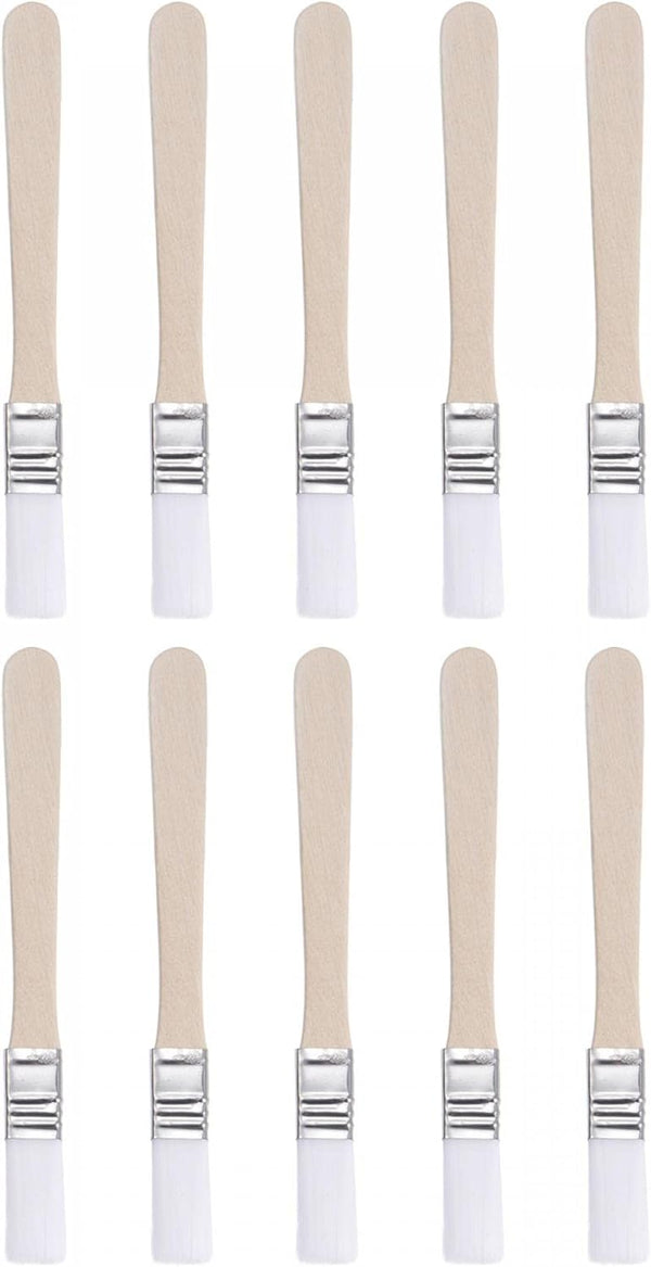 uxcell 10Pcs Small Paint Brush, 0.5" Width Natural Bristle with Wood Handle for Wall, Door, Cabinets, Furniture