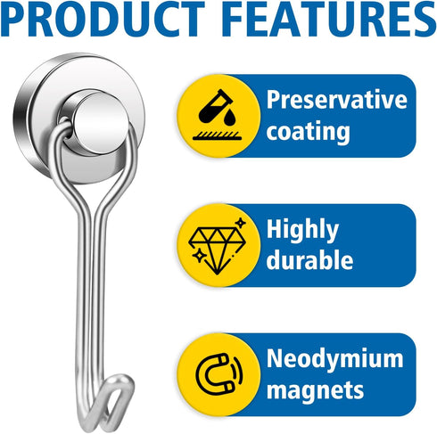 BAVITE Swivel Swing Magnetic Hook, Upgraded Refrigerator Magnetic Hooks, Strong Neodymium Magnet, 30lb Magnetic Hooks