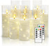Nimiko Flickering Flameless LED Candles, 9 Pcs with Embedded Star String, Acrylic