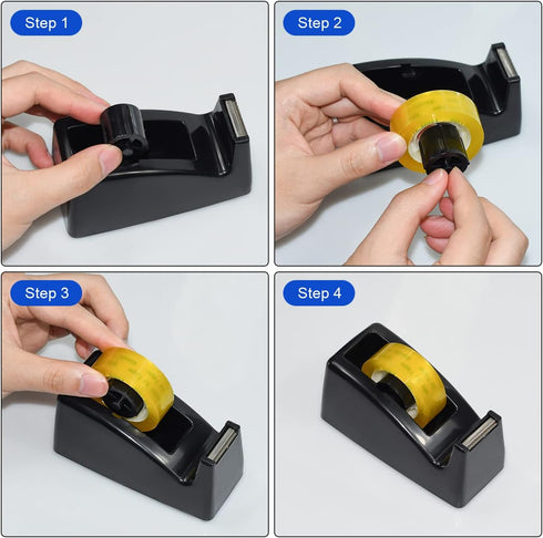 JIKIOU Desktop Tape Dispenser - Non-Skid Base, Weighted Tape Roll Dispenser, Perfect for Office, Home, School (Tape not