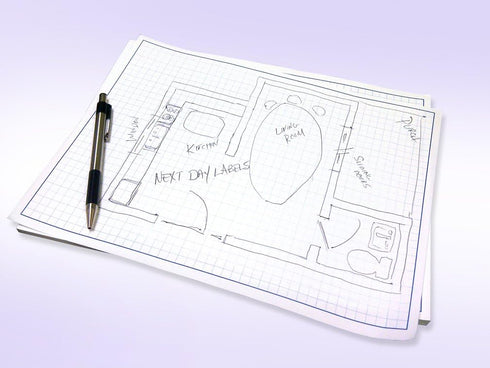 Graph Paper Pad for Blueprint Drawings, 8.5x14 Quadrille Grid Paper, 50 Sheets (5-Pack)