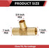 EFIELD 1" x 1"x 3/4" Barb Crimp Pex Reducing Tee Brass Fittings, Pack of 3, ASTM F1807