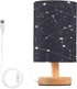 Table Lamp with USB Port Bedside Lamp Shining Stars Small Nightstand Lamp