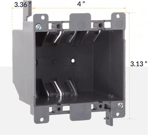 Newhouse Hardware 2-Gang PVC Old Work Electrical Outlet Box - 25 cu. in. Plastic Junction Box for Home Improvement