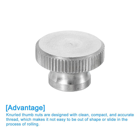 uxcell Knurled Thumb Nuts, 4Pcs M5 x D16mm Stainless Steel Round Knobs for 3D Printer Parts, Machine Tools