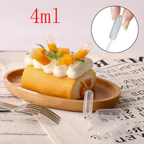 4ml Pipette 100PCS Disposable Plastic Squeeze Transfer Droppers for Liquid Injectors, Chocolate, Ice Cream, Cupcakes