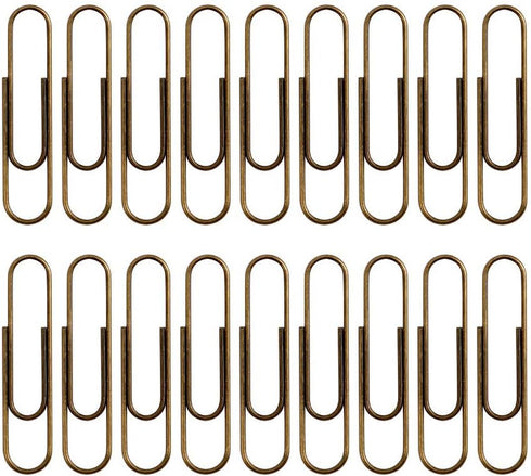 Rurili 50 Pieces Metal Paper Clips, 50 mm, Bronze for Office, School, and Personal Use