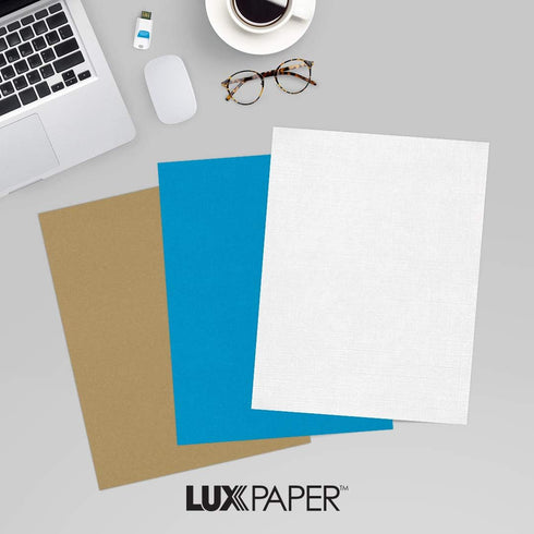 LUXPaper 8.5" x 11" Paper - Letter Size - White Linen - 24lb. (80lb. Text) - 250 Qty