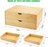 Bamboo Desk Organizer with Drawers, Countertop Makeup Storage Box with 2 Drawers for Home Office
